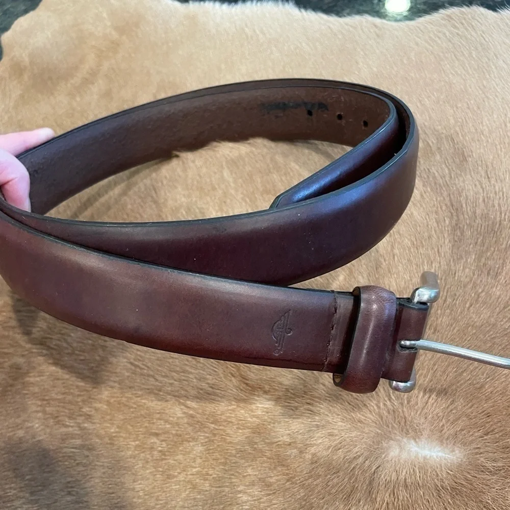 Dockers Mens Leather Dress Belt Single Prong Buckle 42 Brown